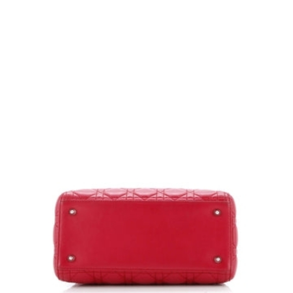 Like NEW!!! Christian Dior Lady Dior Bag Cannage Quilt Lambskin Medium - Picture 5 of 16